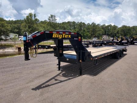 New 22GN-25D5A-MRBK BIG TEX 8.5' X 25' GOOSENECK DUAL TANDEM FLAT BED W/ MEGA RAMPS & FREE SPARE TIRE