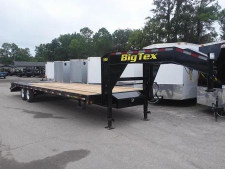 New 14GN-25D5A-MRBK BIG TEX 8.5' X 25' GOOSENECK FLAT BED W/ MEGA RAMPS & FREE SPARE *NON-CDL*