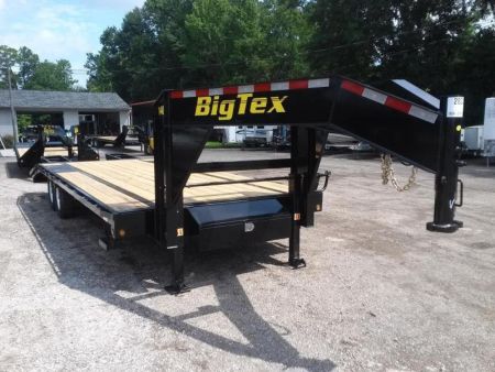 New 14GN-25D5A BIG TEX 8.5' X 25' GOOSENECK FLAT BED W/ 5' FOLD UP RAMPS & FREE SPARE *NON-CDL*