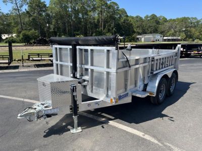 New MODP6X12 MISSION 6' X 12' ALL ALUMINUM DUMP TRAILER W/ TARP & RAMPS