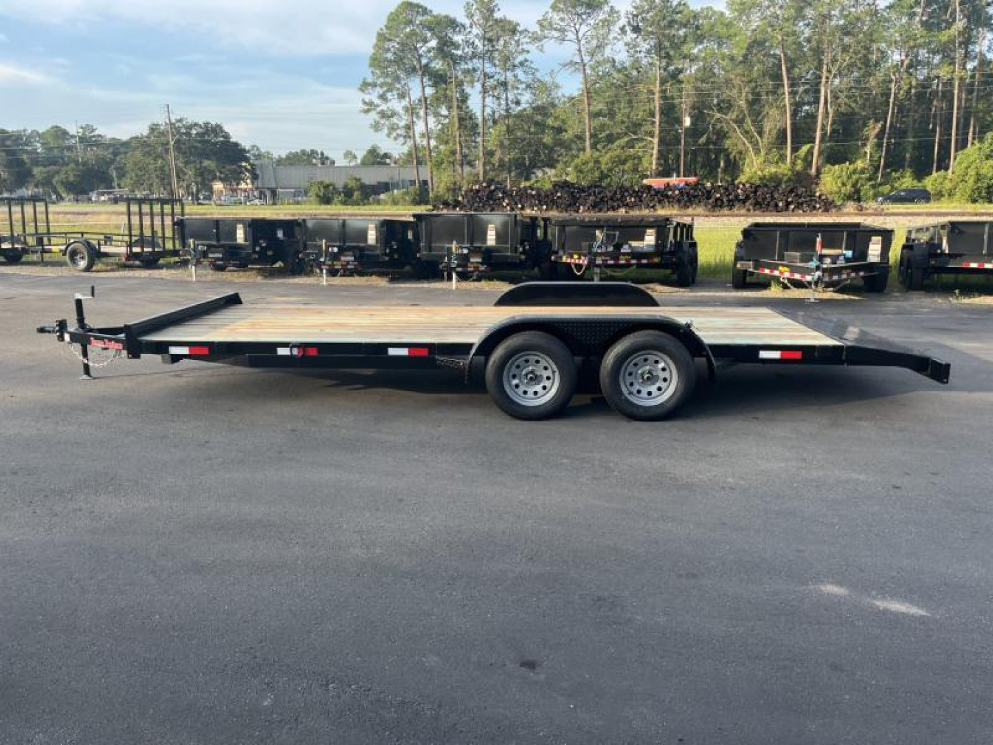 New CH1870 TEXAS TRAILERS 6'10" X 18' CAR HAULER W/ SLIDE OUT RAMPS