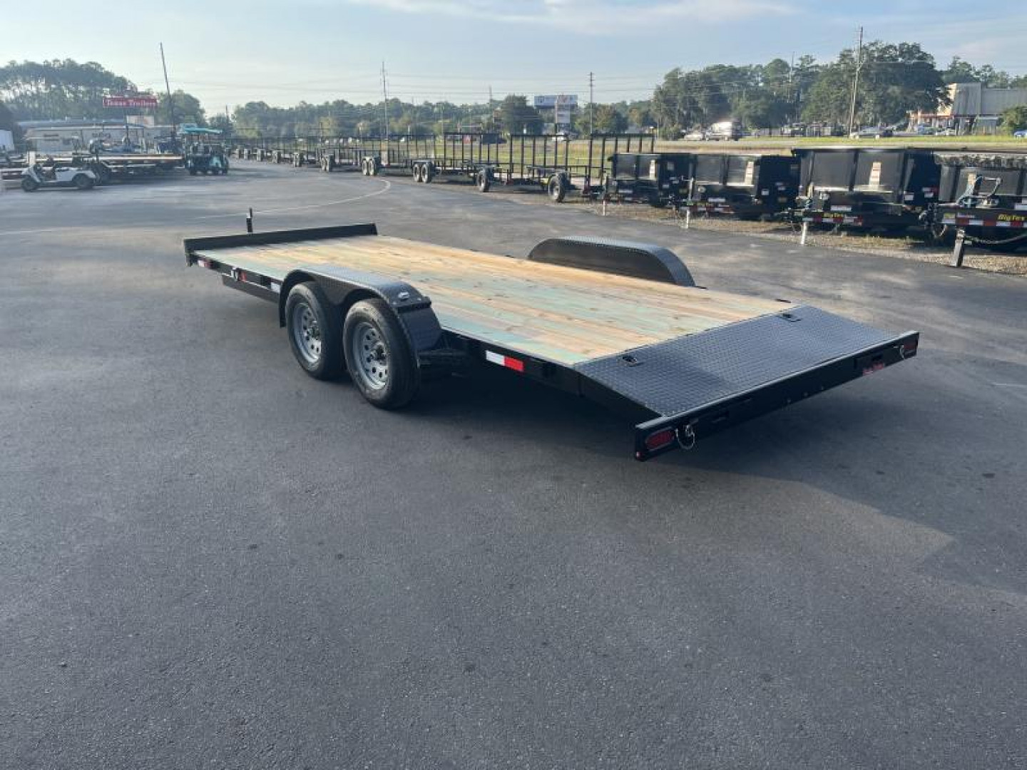 New CH1870 TEXAS TRAILERS 6'10" X 18' CAR HAULER W/ SLIDE OUT RAMPS