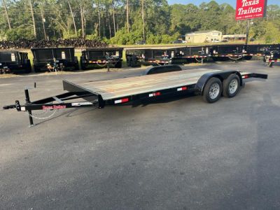 New CH1870 TEXAS TRAILERS 6'10" X 18' CAR HAULER W/ SLIDE OUT RAMPS