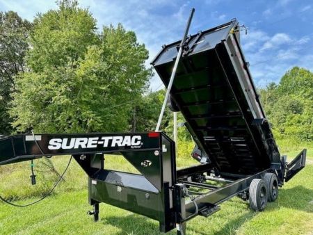 New 2023 Sure-Trac 7x16 Telescopic Gooseneck Dump Trailer 22K