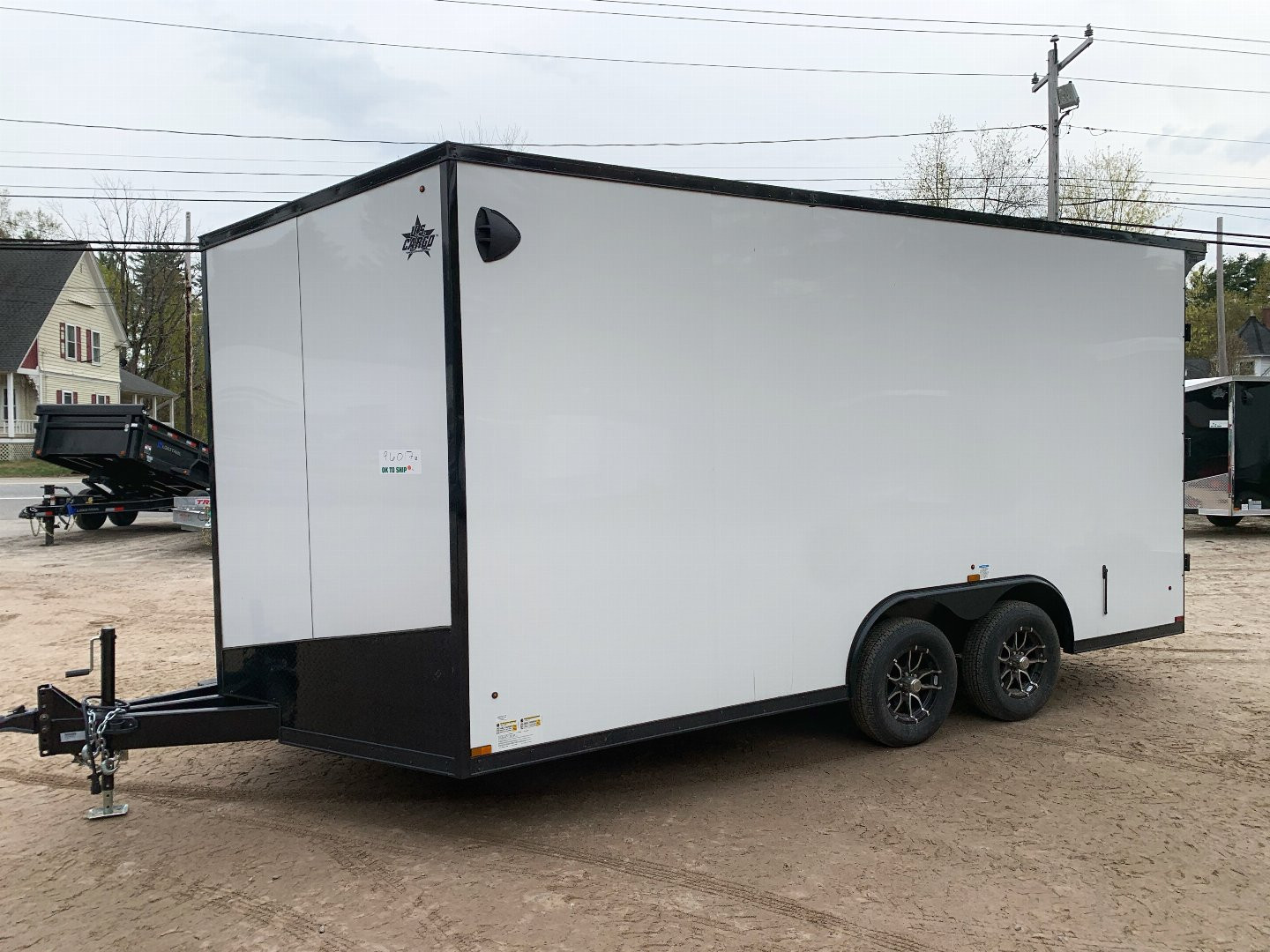 New 2025 US Cargo 8.5X16 + 3FT V nose/ BARN DOOR/ 7'6" interior/ I-Beam frame/ Polycore/ BLACKOUT- 7000gvw