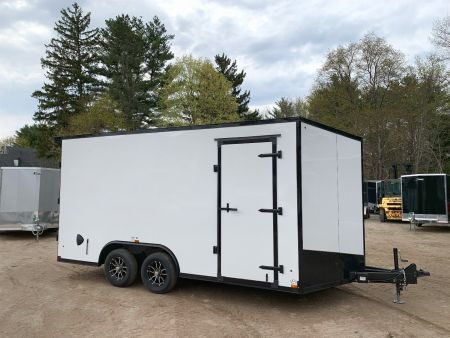 New 2025 US Cargo 8.5X16 + 3FT V nose/ BARN DOOR/ 7'6" interior/ I-Beam frame/ Polycore/ BLACKOUT- 7000gvw