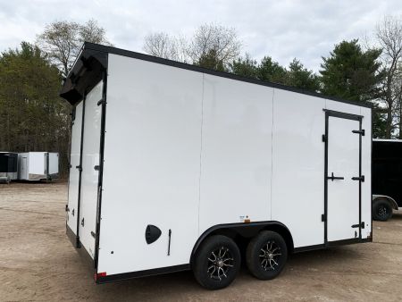 New 2025 US Cargo 8.5X16 + 3FT V nose/ BARN DOOR/ 7'6" interior/ I-Beam frame/ Polycore/ BLACKOUT- 7000gvw