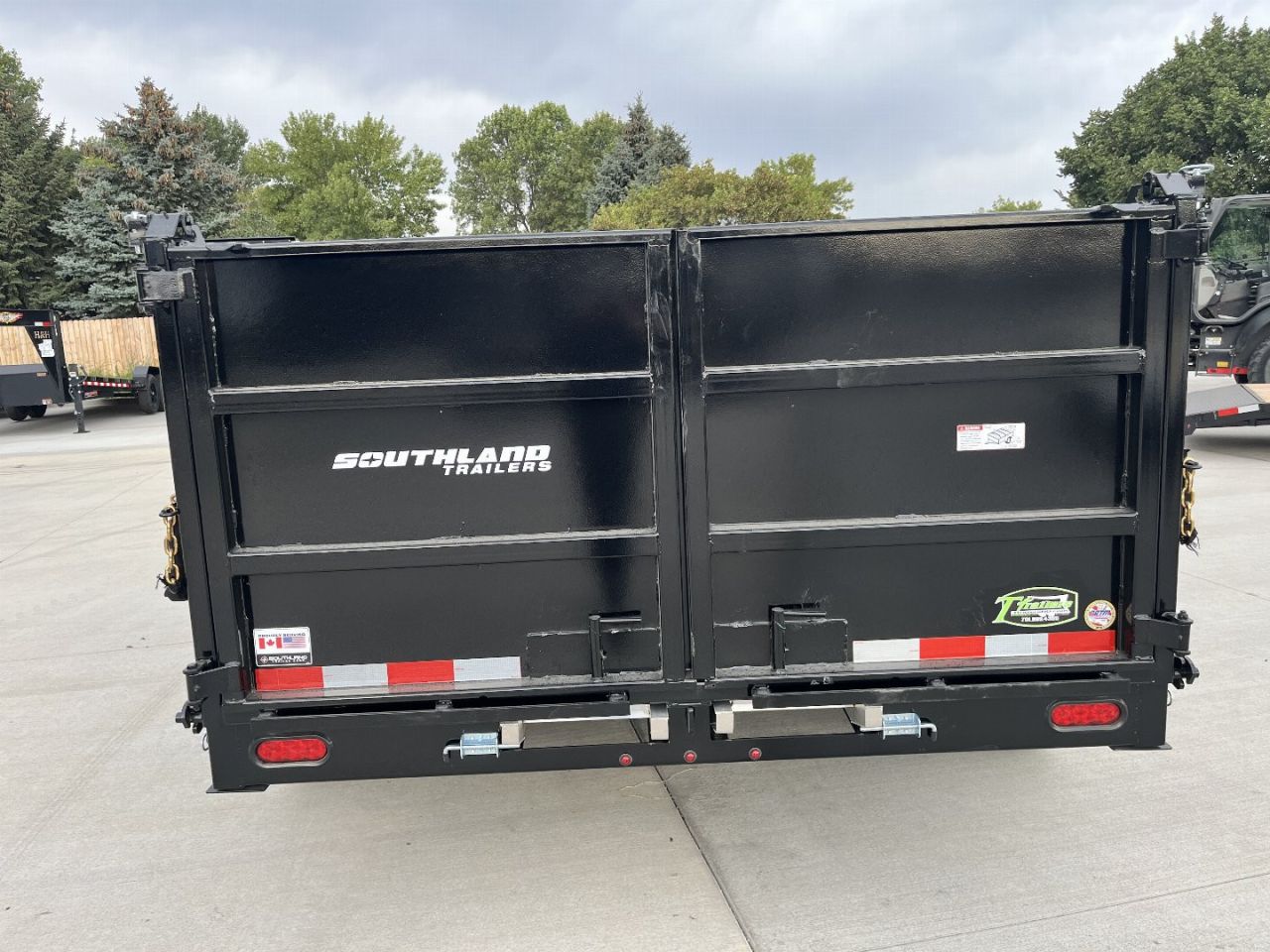 New NEW 2025 Southland 14ft Hydraulic Jack HIGH SIDE Low Profile Dump Trailer 2-7000 lb axles = 14K with Ramps and TARP