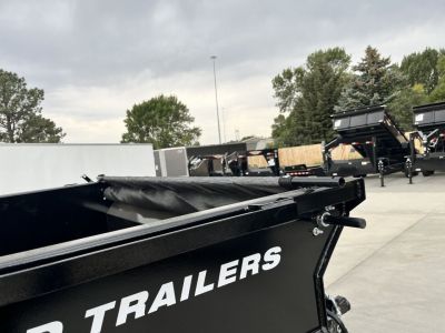 New NEW 2025 Southland 14ft Hydraulic Jack HIGH SIDE Low Profile Dump Trailer 2-7000 lb axles = 14K with Ramps and TARP