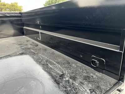 New NEW 2025 Southland 14ft Hydraulic Jack HIGH SIDE Low Profile Dump Trailer 2-7000 lb axles = 14K with Ramps and TARP