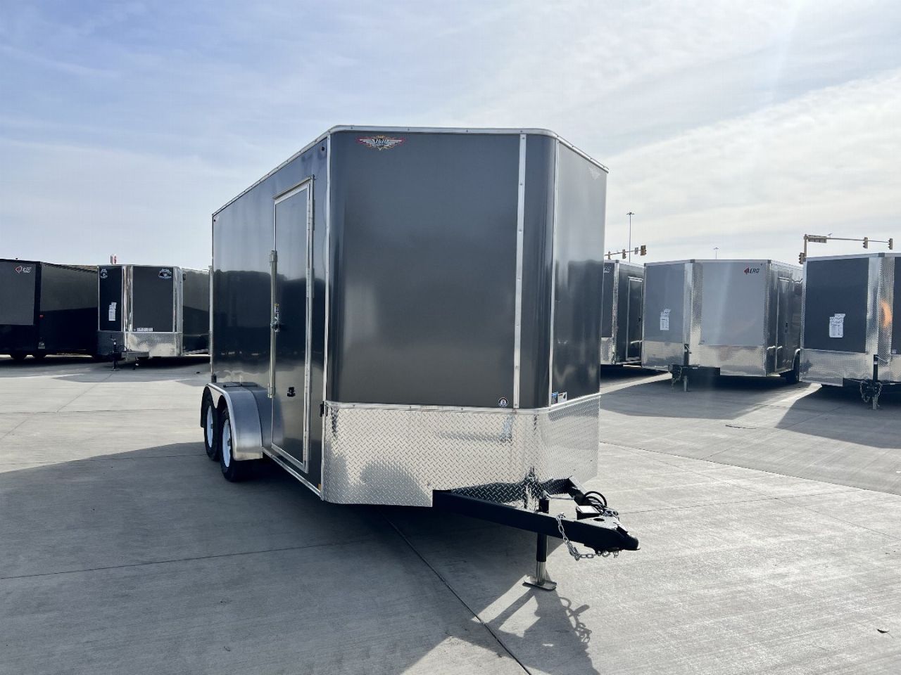 New 2025 H&H 7x14 +2’V TALL 7’ Enclosed Rear Ramp Car Hauler Cargo Trailer