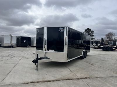 New 2025 Bighorn R&M 8.5x24 + 2’V Nose Rear Ramp Enclosed Cargo Trailer Car Hauler