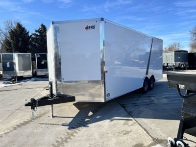 New NEW 2026 AERO 8.5x20 +2’V, 7’ TALL, QUALITY Enclosed Rear Ramp Car Hauler Cargo Trailer