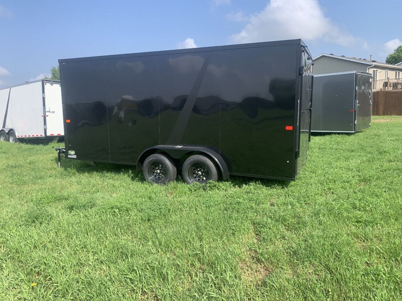 New 2025 AERO 7x16 +2 V BLACKOUT Edition QUALITY Enclosed WHITE Interior Rear Ramp Cargo Trailer