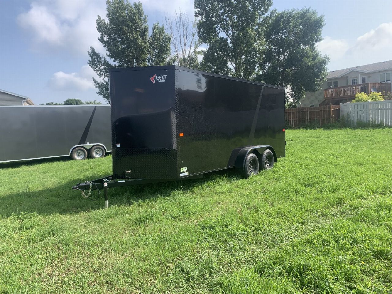 New 2025 AERO 7x16 +2 V BLACKOUT Edition QUALITY Enclosed WHITE Interior Rear Ramp Cargo Trailer