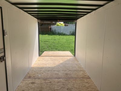 New 2025 AERO 7x16 +2 V BLACKOUT Edition QUALITY Enclosed WHITE Interior Rear Ramp Cargo Trailer