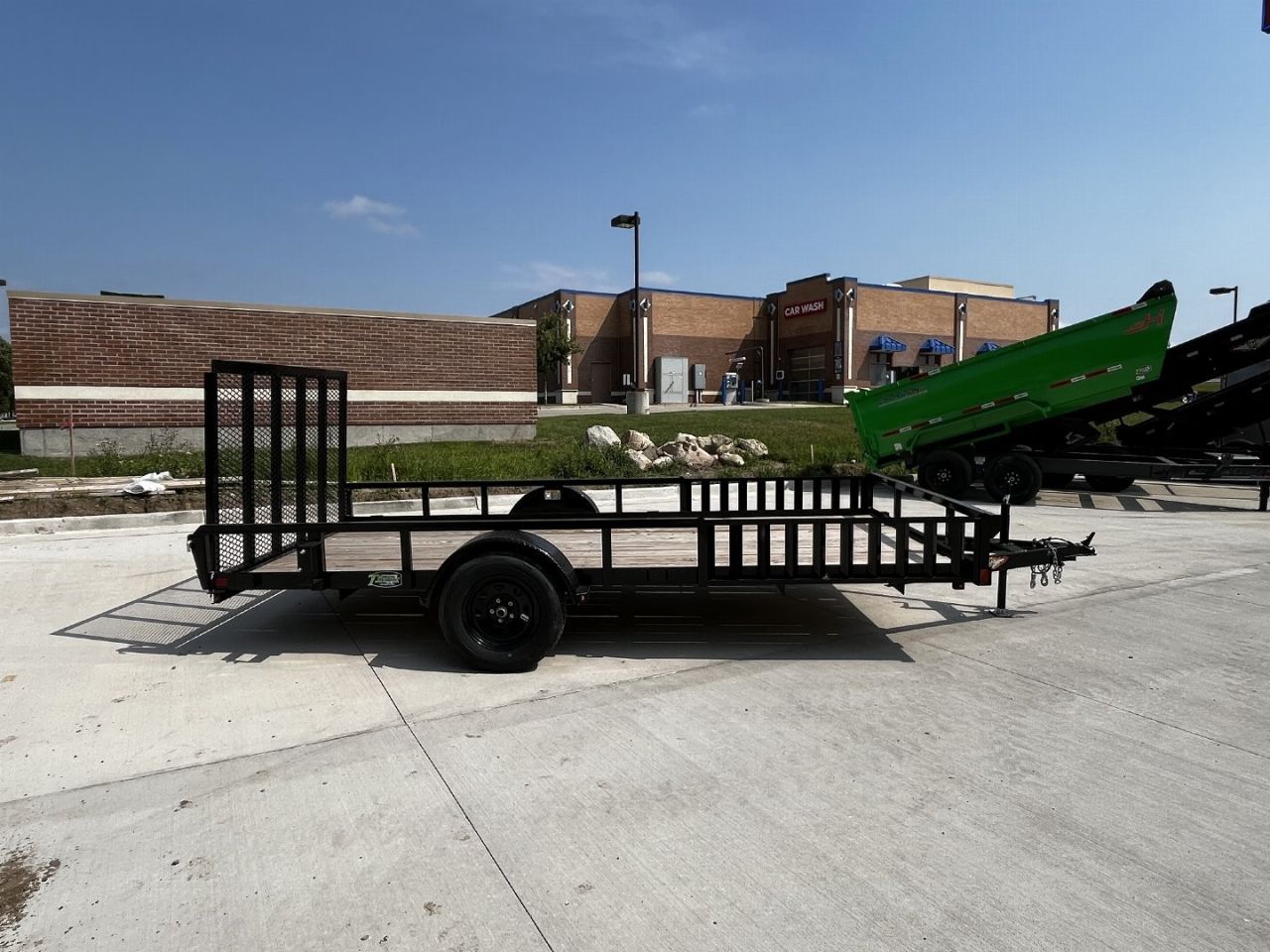 New SUPER PRICE NEW 2024 H&H 82x14 STEEL ATV/UTV Utility Trailer with ATV Side RAMPS