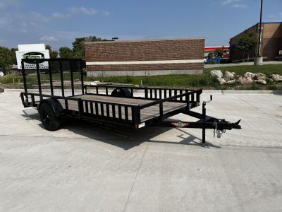 New SUPER PRICE NEW 2024 H&H 82x14 STEEL ATV/UTV Utility Trailer with ATV Side RAMPS