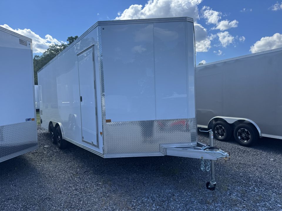 New 2026 E-Z Hauler EZEC8.5X20CH XLT PRO Car Hauler ELITE ESCAPE DOOR 7 FOOT 1 INCH INTERIOR HEIGHT .080 POLYCORE SIDES FREE ALUMINUM WHEEL UPGRADE SALE ON NOW