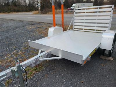 New 2027 Aluma 638S-TG One Piece Gate Utility Trailer ONE FOOT SOLID SIDES, ALUMINUM WHEELS, FALL CLEARANCE IN STOCK ONLY