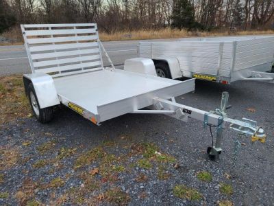 New 2027 Aluma 638S-TG One Piece Gate Utility Trailer ONE FOOT SOLID SIDES, ALUMINUM WHEELS, FALL CLEARANCE IN STOCK ONLY