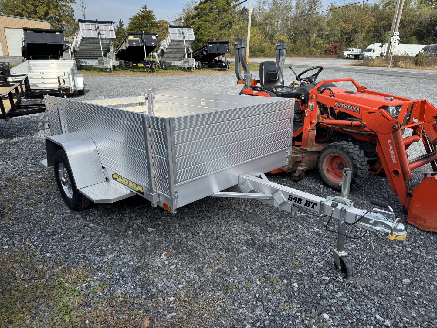 New 2027 Aluma 548S-BT 2Ft Solid Sides Bifold Tailgate Utility Trailer FALL CLEARANCE IN STOCK ONLY