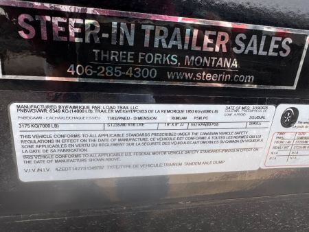 New 2025 Load Trail DE 83x14 DUMP TRAILER