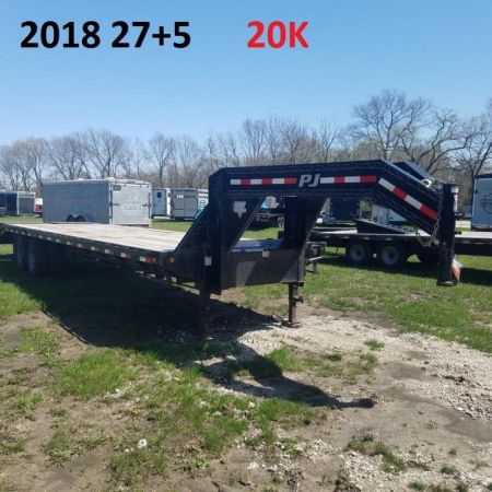 Used 2018 PJ Trailers 8.5 x 27+5 Deckover Gooseneck 20K Equipment Trailer