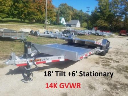 New 2026 Timpte 18 + 6 Aluminum Tilt Equipment Trailer 14K GVWR