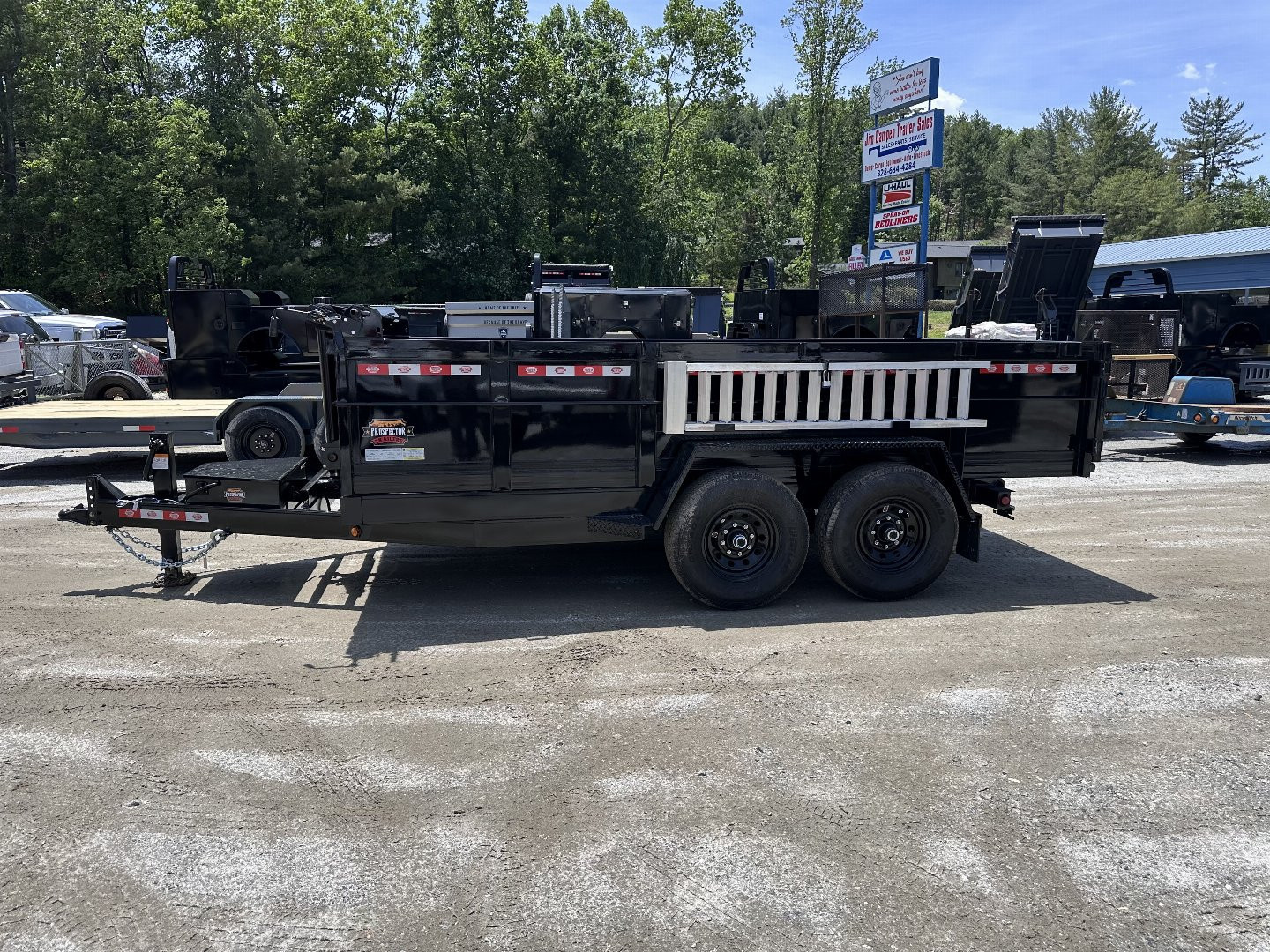 New 2025 COVERED WAGON TRAILERS / PROSPECTOR SERIES / 7X14X2X14-T DUMP TRAILER / 7X14 / 2' HIGH SIDES / TELESCOPIC HOIST / ALUMINUM RAMPS / TARP / BARN DOOR GATES