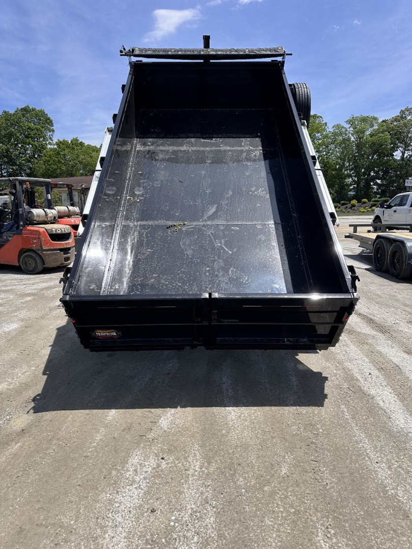 New 2025 COVERED WAGON TRAILERS / PROSPECTOR SERIES / 7X14X2X14-T DUMP TRAILER / 7X14 / 2' HIGH SIDES / TELESCOPIC HOIST / ALUMINUM RAMPS / TARP / BARN DOOR GATES