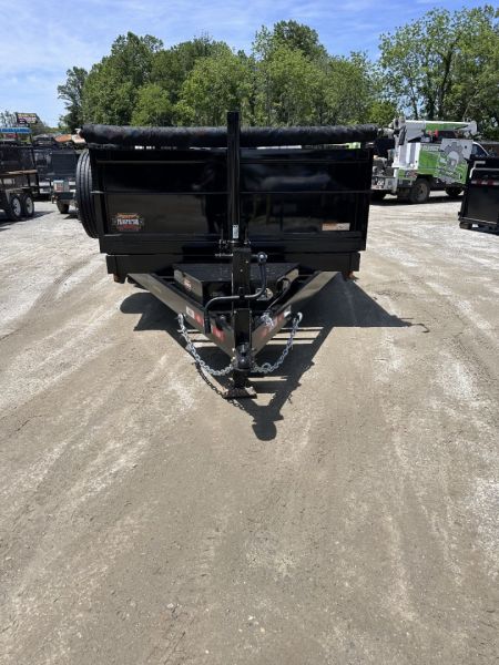 New 2025 COVERED WAGON TRAILERS / PROSPECTOR SERIES / 7X14X2X14-T DUMP TRAILER / 7X14 / 2' HIGH SIDES / TELESCOPIC HOIST / ALUMINUM RAMPS / TARP / BARN DOOR GATES