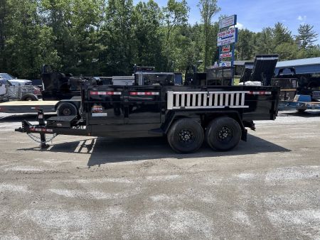New 2025 COVERED WAGON TRAILERS / PROSPECTOR SERIES / 7X14X2X14-T DUMP TRAILER / 7X14 / 2' HIGH SIDES / TELESCOPIC HOIST / ALUMINUM RAMPS / TARP / BARN DOOR GATES