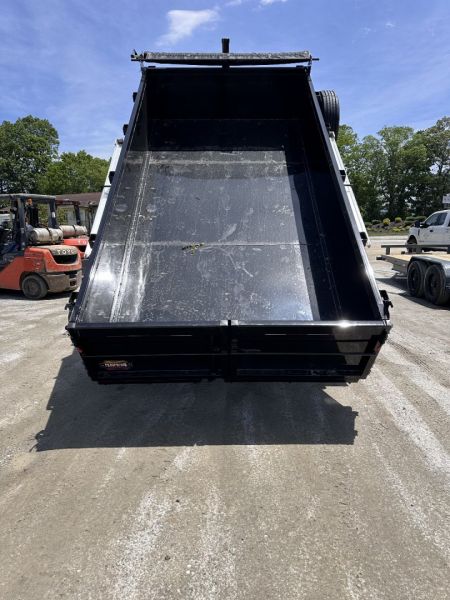 New 2025 COVERED WAGON TRAILERS / PROSPECTOR SERIES / 7X14X2X14-T DUMP TRAILER / 7X14 / 2' HIGH SIDES / TELESCOPIC HOIST / ALUMINUM RAMPS / TARP / BARN DOOR GATES
