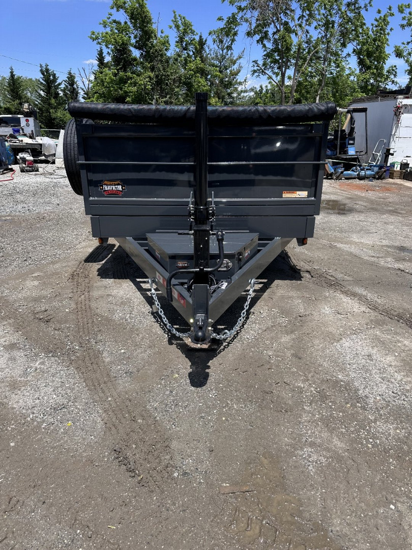 New 2025 COVERED WAGON TRAILERS / PROSPECTOR SERIES / 7X16X2X14-T DUMP TRAILER / 7X16 / 2' HIGH SIDES / TELESCOPIC HOIST / ALUMINUM RAMPS / TARP / BARN DOOR GATES