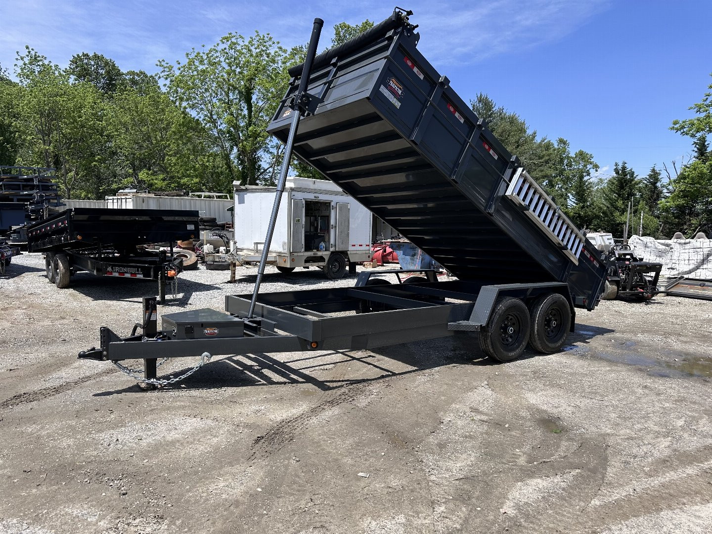 New 2025 COVERED WAGON TRAILERS / PROSPECTOR SERIES / 7X16X2X14-T DUMP TRAILER / 7X16 / 2' HIGH SIDES / TELESCOPIC HOIST / ALUMINUM RAMPS / TARP / BARN DOOR GATES