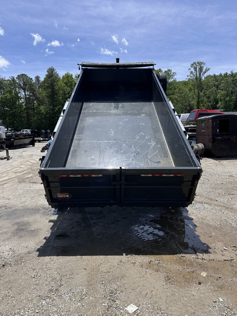 New 2025 COVERED WAGON TRAILERS / PROSPECTOR SERIES / 7X16X2X14-T DUMP TRAILER / 7X16 / 2' HIGH SIDES / TELESCOPIC HOIST / ALUMINUM RAMPS / TARP / BARN DOOR GATES