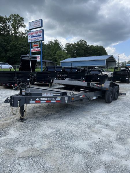 New 2025 Iron Bull Tilt Trailer / TWB Series / 81" x 22' ( 6'Stationary 16' Tilt ) / 2-8,000# Electric Brake Axles / Jumbo Tool Box / 21575R17.5 Tires and Wheels / Matching Spare tire and Wheel