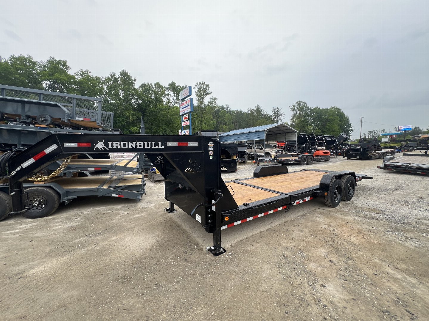 New 2025 Iron Bull TLG8122082 Gooseneck Tilt Trailer / 81" Wide x 22' Long / 6' Stationary 16' Tilt / 2-8,000# Torsion Electric Brake Axles / 215/75R17.5" Tires and Wheels