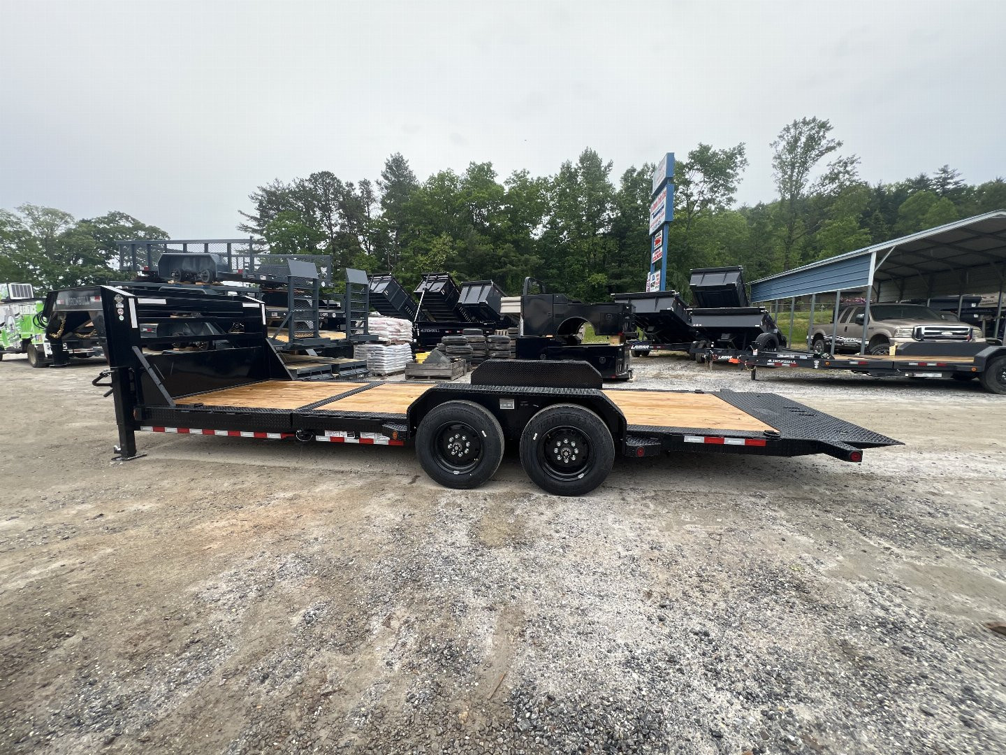 New 2025 Iron Bull TLG8122082 Gooseneck Tilt Trailer / 81" Wide x 22' Long / 6' Stationary 16' Tilt / 2-8,000# Torsion Electric Brake Axles / 215/75R17.5" Tires and Wheels