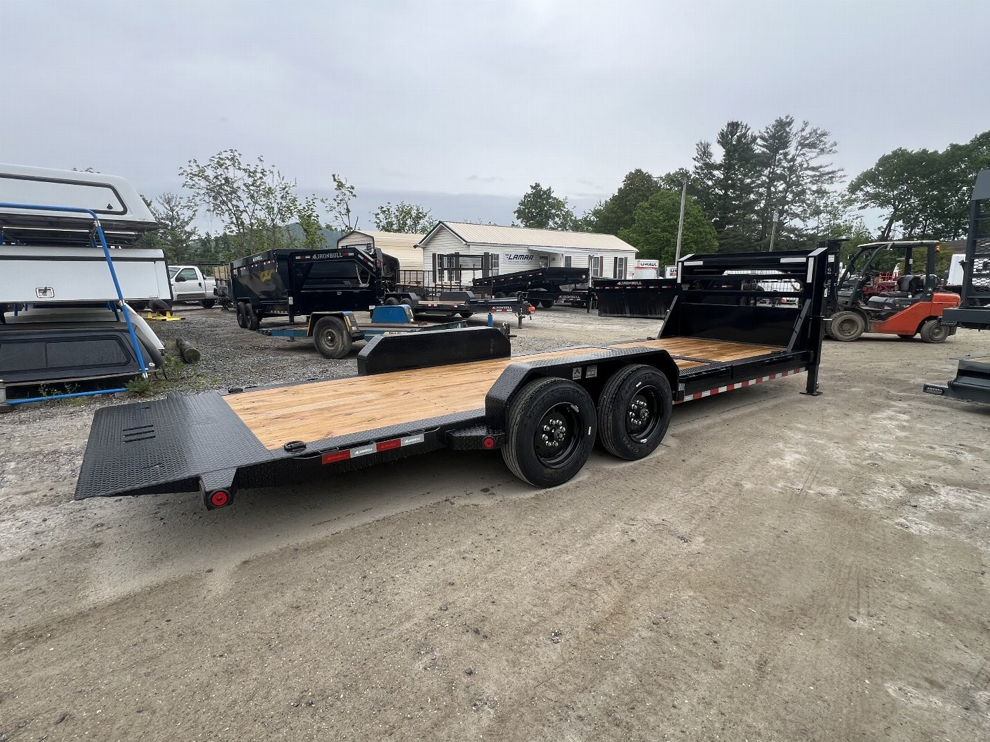 New 2025 Iron Bull TLG8122082 Gooseneck Tilt Trailer / 81" Wide x 22' Long / 6' Stationary 16' Tilt / 2-8,000# Torsion Electric Brake Axles / 215/75R17.5" Tires and Wheels