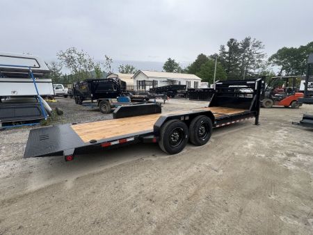 New 2025 Iron Bull TLG8122082 Gooseneck Tilt Trailer / 81" Wide x 22' Long / 6' Stationary 16' Tilt / 2-8,000# Torsion Electric Brake Axles / 215/75R17.5" Tires and Wheels