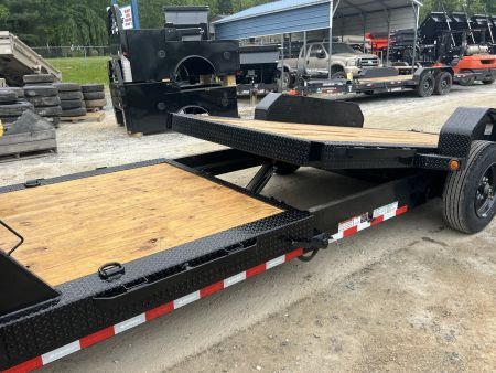New 2025 Iron Bull TLG8122082 Gooseneck Tilt Trailer / 81" Wide x 22' Long / 6' Stationary 16' Tilt / 2-8,000# Torsion Electric Brake Axles / 215/75R17.5" Tires and Wheels