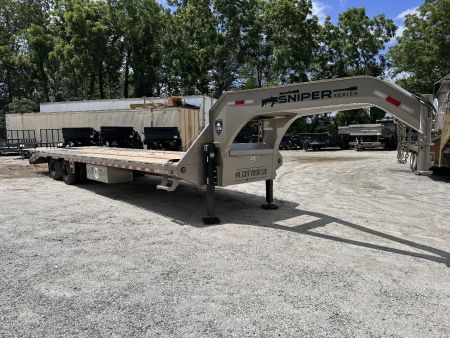 New 2025 Iron Bull FLG0232102 SNIPER SERIES Flatbed Trailer / 102" WIDE X 32' LONG / RAMPAGE RAMPS / 2-10,000# ELECTRIC BRAKE AXLES / HYDRAULIC JACKS / ENGINEERED I-BEAM FRAME / 2- SIDE MOUNT TOOLBOXES / WINCH PLATE