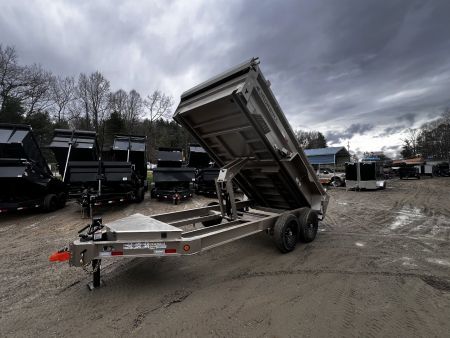 New 2025 Iron Bull Dump Trailer / DWB Series / 83" Wide x 14' Long / 2-7,000# Electric Brake Axles / Tarp / Ramps / Combo Rear Gate / Tan Powder Coat