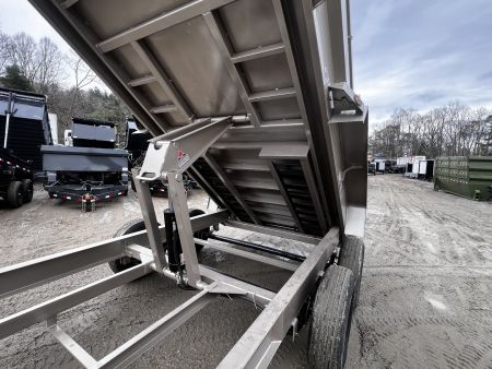 New 2025 Iron Bull Dump Trailer / DWB Series / 83" Wide x 14' Long / 2-7,000# Electric Brake Axles / Tarp / Ramps / Combo Rear Gate / Tan Powder Coat