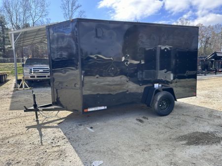 New 2025 HOMESTEADER TRAILER / INTREPID SERIES / 6' WIDE X 12' LONG / 6'6" INTERIOR HEIGHT / BLACK .030 ALUMINUM W/ BLACK OUT PKG / 32" SIDE DOOR W/ RV LOCK / RAMP REAR DOOR / 4-D RINGS / 16" O/C WALL POST