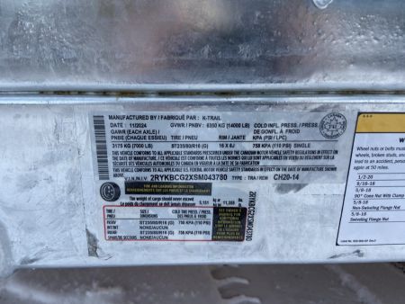 New 2025 K-Trail CH20-14K Equipment Trailer 18+2