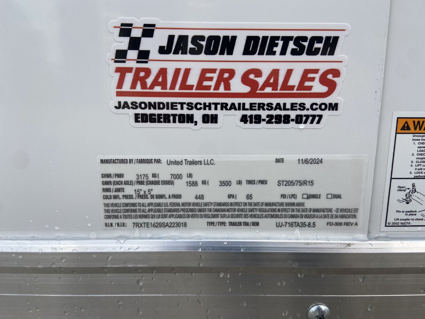7×16 Enclosed Cargo Trailer photo 9