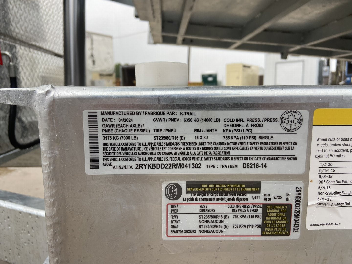 New K-Trail 82"x16' Galvanized Dump Trailer